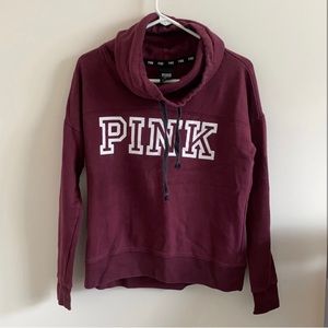 ❄️ WINTER SALE | VS PINK Maroon Oversized Cowl Neck Sweatshirt | XS